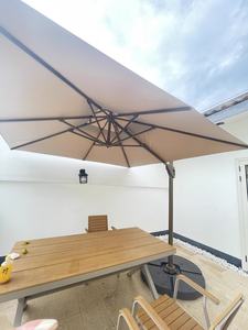 Penyangga Payung Luar Ruangan Profesional Persegi Kontemporer dari Aluminium Baja, Model Cantilever <span class=keywords><strong>Banana</strong></span>, Perabot Luar Ruangan untuk Bersantap - Product Image 6