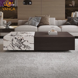 Sang trọng đá bảng Đá Cẩm Thạch Bàn cà phê thiết lập phòng khách hiện đại trung tâm bảng với ngăn kéo trang trí nội thất - Product Image 6