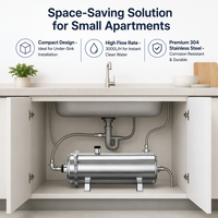 Filtre à eau en acier inoxydable SS304, débit élevé 3000L/H, boîtier de 102 mm pour une eau potable saine pour toute la maison