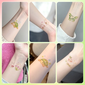 Autocollants de <span class=keywords><strong>tatouage</strong></span> en papier colorés adorables, imperméables, longue durée, motifs papillons et <span class=keywords><strong>animaux</strong></span> imprimés par transfert à l'eau, frais et chics - Product Image 4