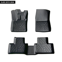 Tapis de sol de voiture durables et longue durée de vie en TPE 3D écologique à rainures profondes toutes saisons, ensemble complet avec garantie de 3 ans, pour CLIO5 2019-2026
