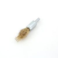 Brosse métallique jaune de type stylo, tige ronde de 6 mm pour outil rotatif, nettoyage, polissage, meuleuse rotative, finition des surfaces métalliques