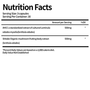 Integratore Premium di AHCC e Funghi Shiitake 1100 mg per Porzione, Stimolatore Naturale dell'Immunità - Product Image 2