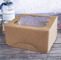 Boîte en papier kraft recyclé personnalisée en usine avec fenêtre pour savon, aliments, cadeaux de Noël et macarons, option de logo en relief