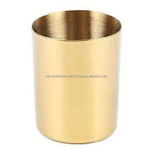 Ensemble de quatre pièces en métal plaqué cuivre SS, porte-brosse à dents rond moderne et écologique pour la salle de bain - Product Image 5