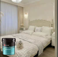 Peinture murale intérieure blanche acrylique inodore et sans formaldéhyde AO HUA AH-1000 pour usage architectural, application au pinceau