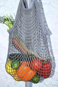 Bolsas de comestibles reutilizables, bolsa de red de algodón, bolsa de frutas y verduras Zero Waste Farmer Market, bolsa de red de compras de malla de cuerda - Product Image 5