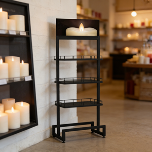 Support de présentation de bougies en métal de haute qualité, étagères amovibles, présentoir pour boutique - Product Image 1
