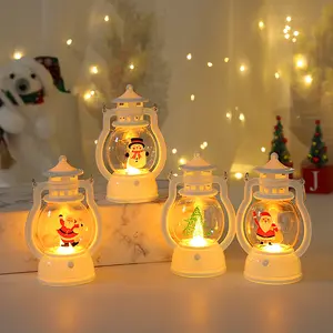 2024 giáng sinh trang trí đèn lồng nhựa LED ánh sáng cầm tay nhỏ người tuyết Santa pin ánh sáng món quà giáng sinh LED Đèn Lồng