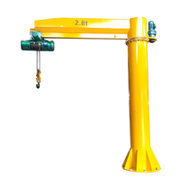Mini-grue à flèche portative à bras articulé, motorisée, orientable à 360 degrés, avec palan électrique de 10 tonnes, télécommandée, sur pied, 2-20m, 3 mètres