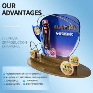 Tùy chỉnh vàng kim loại Rack hiển thị thực hiện rõ ràng <span class=keywords><strong>Acrylic</strong></span> & Kim loại 3 * tiers mỹ phẩm truy cập Rack hiển thị với laser phía trước Logo - Product Image 2