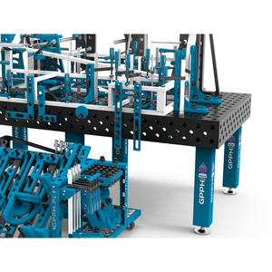 SteelExpert GPPH 1,5x1,48 m banco de soldadura con ruedas, 25mm de espesor, 28mm agujeros - Product Image 4