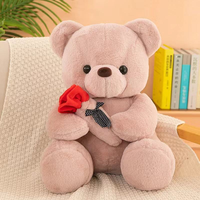 Schattige romantische roosbloem beer knuffel pluche huisdecoratie knuffelbeer speelgoed voor meisjes Valentijnsdag cadeaus