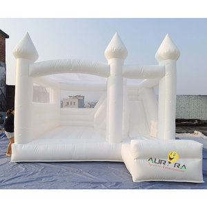 Maison de château gonflable colorée blanche gonflable personnalisée avec videur d'anniversaire de fête de <span class=keywords><strong>location</strong></span> de fosse à balles toboggan - Product Image 2