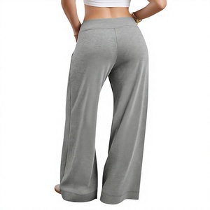 Women's Wide Leg Sweatpants Baggy High-Waisted Drawstring Street Fashion <b>Comfy</b> Joggers with Pockets OEM Custom logo Wholesale - Product Image 6