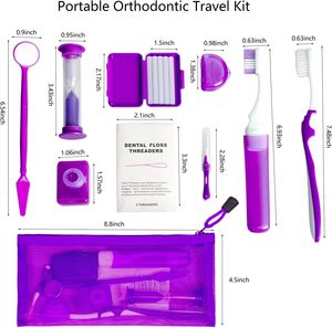 Kit de Cuidado Dental Portátil, Set de Cepillo de Dientes de Viaje, Kit de Limpieza Dental Manual, Bolsa de Malla con Cierre, Adhesivo Personalizado - Product Image 2
