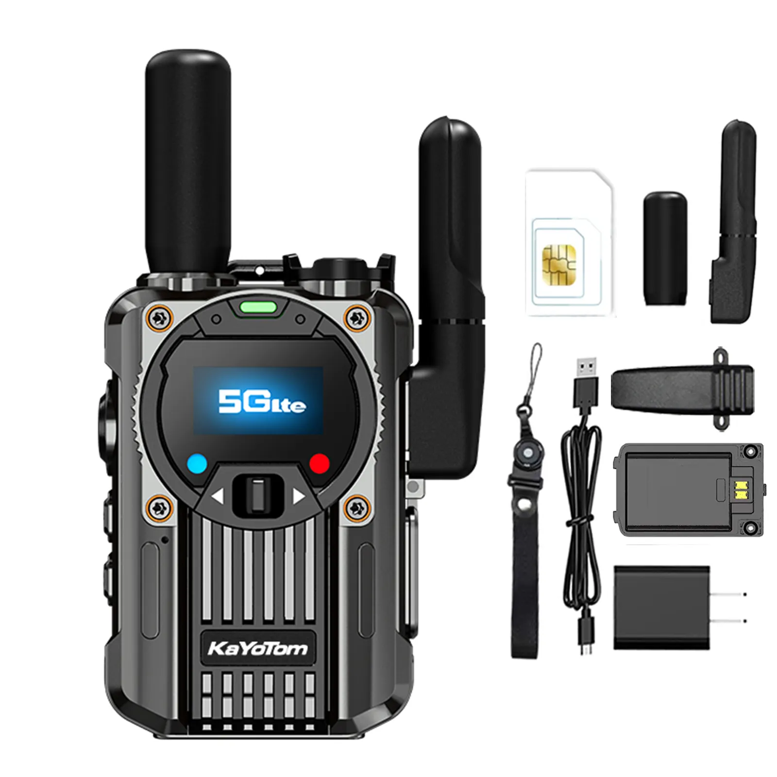 Global Walkie Talkie 4G Walkie Talkie POC with FM radio function, can listen to music Listen to the radio Exclusive Premiere