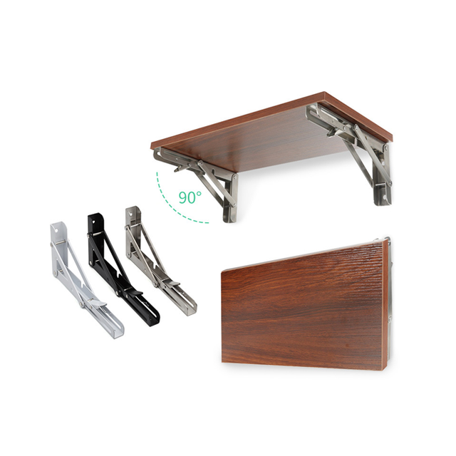 90 Degree Wall Mounting Corner Stainless Steel Angle Triangle Adjustable Table Support Folding Shelf Brackets