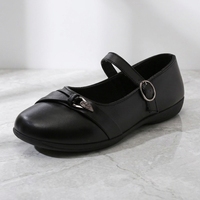 Chaussures Mary Jane en cuir noir pour filles 2026 avec fermeture auto-agrippante, antidérapantes, pour uniforme scolaire et tenues habillées, vente en gros
