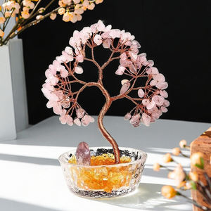 Vente en gros 13-14cm pierres de guérison naturelles <span class=keywords><strong>cristal</strong></span> arbre d'argent Feng Shui porte-bol en verre arbre de vie de pierres précieuses mixtes arbre de <span class=keywords><strong>cristal</strong></span> - Product Image 2