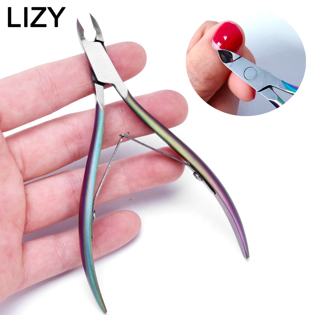 LIZY нержавеющая сталь кусачки для кутикулы ногтей пальцев машинка для стрижки, удаляет мертвую кожу отделка Маникюрный Инструмент Цвет Титан и серебристый