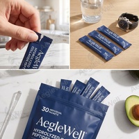 AegleWell Collagène Hydrolysé de Bovins Nourris à l'Herbe en Poudre Sans Arôme, Sachet Individuel, Marque Privée Personnalisée, Complément de Beauté