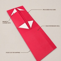 Boîte cadeau magnétique rouge personnalisée avec logo, en carton, pour la vente au détail et l'emballage cadeau
