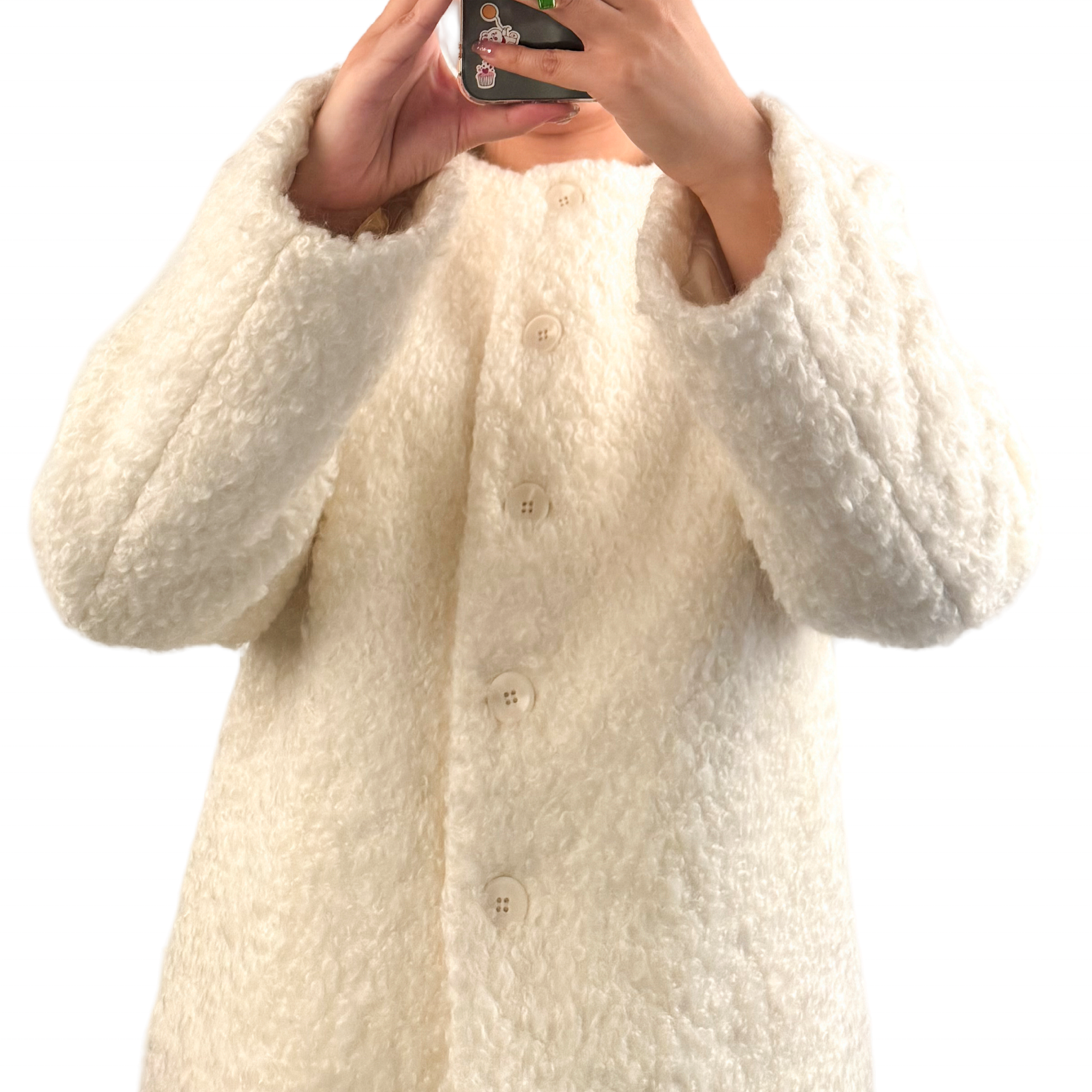 26 27 Fashion Pure White Wholesale Boucle Style Cashmere Soft Comfortable Mohair Wool Tweed Fabric for Women Coat Suit Dress