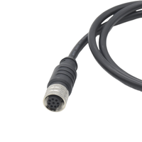 Conector M12, arnés de cableado de código A de 8 pines, enchufe hembra blindado circular industrial a terminales de cableado, cable impermeable IP67