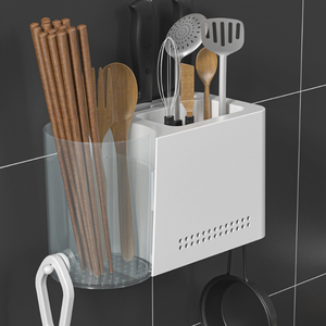 Wholesale Home Kitchen Silverware Flatware Caddy Holder <b>Storage</b> <b>Basket</b> Self Adhesive <b>Wall</b> Mounted Cutlery - Product Image 4