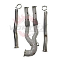 Downpipe de performance Vortex 2.5 TFSI 76mm, paroi de 1,5mm, acier inoxydable 304 poli miroir, soudé TIG, pour échappement RS3 8V 8Y RSQ3