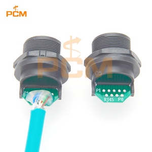 Prise RJ45 CAT5e étanche à verrouillage par vis avec carte de circuit imprimé PCB IP67, montage sur panneau, adaptateur pour boîtier industriel extérieur, câble - Product Image 4