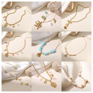 قلادة أنيقة بسيطة للنساء من الفولاذ المقاوم للصدأ مع حجر ألماس واحد وقلادة لؤلؤ، هدية للفتيات، قلادة عصرية - Product Image 4