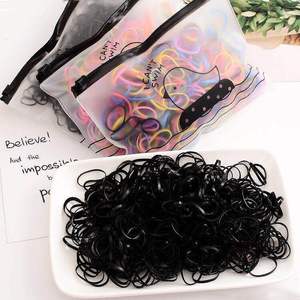 Disposable black hair ties for children, baby hair ties, Korean style hair accessories, Korean hair ropes, won't damage hair. - Product Image 2