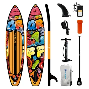 Travel friendly surfboard Quick inflate SUP Eco friendly paddle board with ankle leash