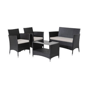 DB 4-Piece Outdoor Patio Conversation Set with Soft <b>Cushions</b> Tempered Glass Tabletop <b>for</b> <b>Garden</b> <b>Furniture</b> or Outdoor Sofa Set - Product Image 4