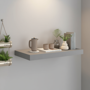 Estante Flotante de Pared de MDF Gris de 19.7x9.1x1.5 Pulgadas, Exhibición Minimalista para Sala de Estar - Product Image 2