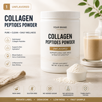 Poudre de peptides de collagène non aromatisée, supplément de protéines de collagène hydrolysées, marque privée OEM, mélange instantané riche en protéines