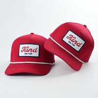 Venta al por mayor gorras de béisbol de algodón de 5 paneles logotipo bordado personalizado sombrero de cuerda de Golf ajustable punto fruta diseño Dobby de moda