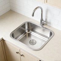 Wastafel Dapur OEM Stainless Steel Single Bowl Undermount 18 Gauge Permukaan Poles Tarik (Drawn Polished) Buatan Tangan dengan Garansi 2 Tahun