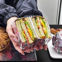 Papier d'emballage pour hamburgers en aluminium de qualité alimentaire, laminé, avec logo personnalisé, résistant à la graisse, isolant, pour hamburgers et frites
