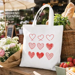 Sac fourre-tout en toile de coton 100 % naturel à faible MOQ, motif personnalisé, vente en gros pour les trajets quotidiens, les voyages et le rangement - Product Image 5