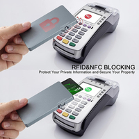 Kotak kartu dorong samping RFID pria, dompet minimalis aluminium Pop up penyimpan kartu kredit dengan magsafe Megnetic