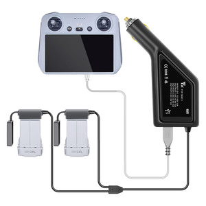 Chargeur de voiture de batterie de drone Mini <span class=keywords><strong>3</strong></span> Pro Adaptateur de charge rapide <span class=keywords><strong>3</strong></span>-en-1 Compatible avec DJI Mavic Mini <span class=keywords><strong>3</strong></span> / Mini <span class=keywords><strong>3</strong></span> Pro RC Quadcopter - Product Image 1