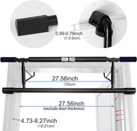 Barre de traction murale pour exercices à domicile, barre de musculation multi-prise pour portillon, barre de dips murale