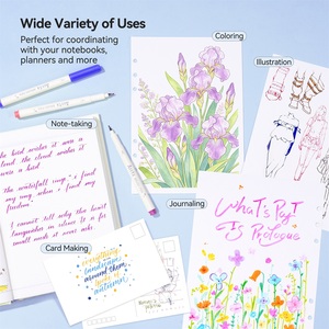 ABSP-0124A – Lot de 24 feutres à eau à pointe souple <span class=keywords><strong>pour</strong></span> livres de <span class=keywords><strong>coloriage</strong></span> <span class=keywords><strong>pour</strong></span> adultes, illustration et loisirs créatifs - Product Image 3