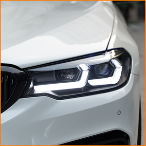 Para <span class=keywords><strong>BMW</strong></span> Serie 5 G30 G38 2018-2020, Conjunto de Faros Delanteros con Proyector Láser Bi-LED Doble Estilo M3 CS, Señal de Giro Secuencial DRL - Product Image 4