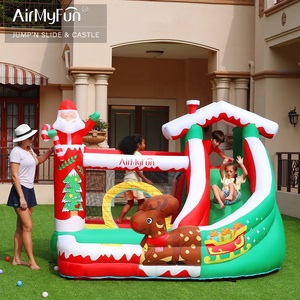 Casa Inflable Navideña AirMyFun con Tobogán, Casa de Nieve Inflable de Santa <span class=keywords><strong>Claus</strong></span>, Casa de Brinco para Niños, Fiesta al Aire Libre - Product Image 3
