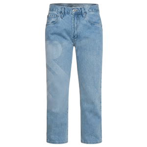 Custom Made Men's Straight Knitted Denim Front Customizable Design <b>Windproof</b> Quick Dry Breathable Cotton Casual Autumn Light - Product Image 1