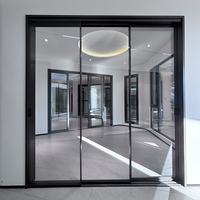 Portes coulissantes de séparation de pièce insonorisées et thermiquement isolées minimalistes avec mécanisme silencieux à double rail pour chambre à coucher et salon